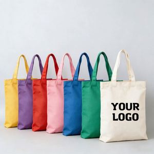 Women Reusable Use Customized Logo High Quality Size Fashion Organic <b>Folding</b> Cotton Canvas Tote Bag Custom Promotional Gifts - Product Image 1