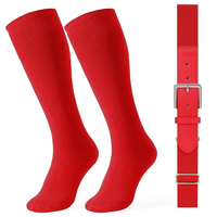 Ensemble ceinture et chaussettes en cuir PU pour femmes Flying Art, pour baseball et softball, boucle en fer, largeur 3,5 cm, longueur extensible 80 cm, réglable, 10 couleurs