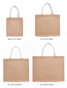 Custom Fullcolor Printing Logo Natural Gunny Eco Friendly Jute Tote Recycle Foldable Burlap Jute Shopping <b>Bag</b> - Product Image 6
