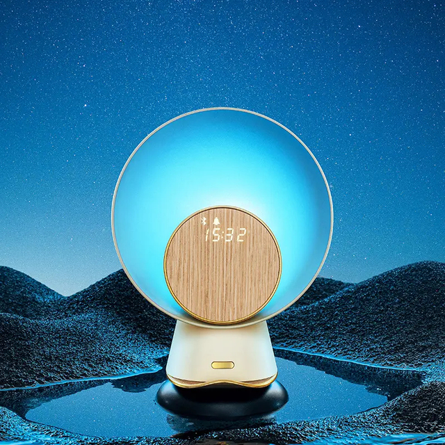 Private logo Portable Time Display Alarm Clock With Lights Wireless Charging Sound Box Bluetooth Speaker