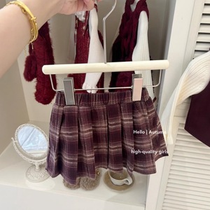 Tongxingyuan Girls Winter School Style Bow Vest Plaid Skirt Set Thickening Cotton Children Outfits - Product Image 4