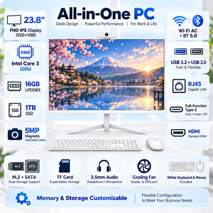 คอมพิวเตอร์ออลอินวัน <span class=keywords><strong>Ultra</strong></span> <span class=keywords><strong>Slim</strong></span> ขนาด 23.8 นิ้ว สีขาว พร้อมโปรเซสเซอร์ Intel Core 3 100U AI หน่วยความจำ 12GB ความจุ 512TB กล้องถอดได้แบบแม่เหล็ก - Product Image 3