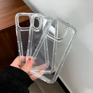 For Iphone 15 14 12 11 Pro Max Case Mobile Phone Cover Transparent TPU Airbag Anti Drop Case For IPhone XS XR 6 7 8 Plus