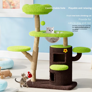 Solid Wood Cat Climbing Rack Tree Design for Small Apartments Indoor Outdoor Use Compact Space-<b>Saving</b> Cat - Product Image 3
