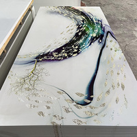 Revêtements décoratifs d'intérieur en PVC laminé UV, plaques de marbre en plastique, panneaux UV pour la décoration murale intérieure