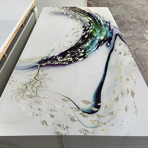 屋内装飾UVラミネートカバーPVC大理石シート屋内壁装飾用プラスチックパネルUVボード - Product Image 5