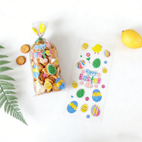 Sac en plastique jetable à motif de lapin de Pâques pour emballer des biscuits et des friandises, décoration de fête festive