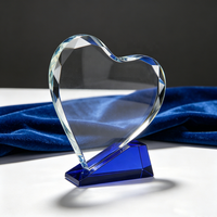 Personnalisé Amour Médaille Coupe Haute Gravure Coeur Grade Verre Plaque Coeur En Forme De Prix Cristal Trophée Verre Prix