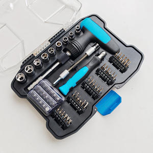 Jeu de tournevis à cliquet de type T personnalisé 61 en 1, en acier au chrome-vanadium, outil de réparation de précision pour la maison, système métrique - Product Image 1