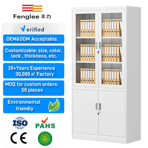 Archivador Metálico de Diseño Moderno, Gabinete de Almacenamiento con Puerta de Vidrio para Oficina o Escuela - Product Image 1