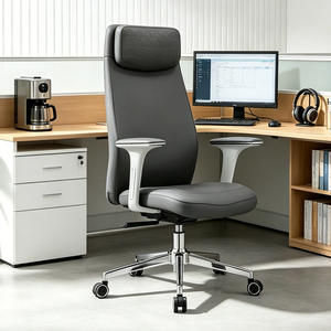 เก้าอี้ผู้บริหารปรับเอนได้ ปรับความสูงได้ นั่งสบาย หรูหรา หนังแท้ - Product Image 1