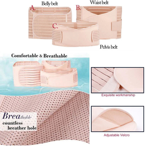 3 Trong 1 Sau Sinh Bụng Hỗ Trợ Phục Hồi Bụng/Eo/Vành Đai Xương Chậu Bọc Ban Nhạc Corset Eo Huấn Luyện Viên C Phần Sau Sinh Tráng - Product Image 4