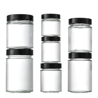 Bocaux de conservation alimentaire en verre ergonomiques avec couvercles métalliques hermétiques à vis 180ml 280ml 380ml 500ml pour miel, confiture, beurre