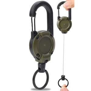 Telescopic Carabiner Zinc Alloy Retractable Lanyard Outdoor Fishing Keychain Portable Anti Loss U Shape Buckle - Product Image 1