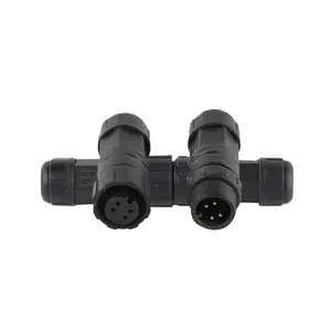 male Female rear lock 4 pin connector solder m12 wall panel mount waterproof ip68 led connector