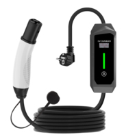 Chargeur de voiture électrique 32A 250V 7KW Tesla Portable Courant réglable Réservation de charge Wifi-Bluetooth Optionnel