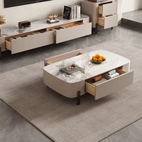 Zayshine Italien De Luxe En Bois Massif Base Table Basse Quartz Dalle Rectangle Salon Meubles Ensemble Simplicité Théière