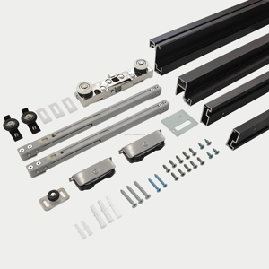 Système <span class=keywords><strong>de</strong></span> porte coulissante sans rail, quincaillerie cachée, avec fermeture douce, installation <span class=keywords><strong>de</strong></span> miroir en verre, sans <span class=keywords><strong>bruit</strong></span>, kits <span class=keywords><strong>de</strong></span> porte coulissante transparente - Product Image 4