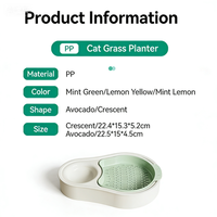 Pot de plantation en plastique en gros pour la santé et la sécurité des chats, pot de plante en forme d'avocat 2-en-1, durable et écologique, gamelle pour chat