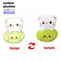 Peluche chat bleu mignon, motif pois et cerises, doux et moelleux, poupée chaton Kawaii, cadeau pour anniversaire d'enfants, baby shower, décoration de canapé