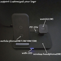 Station de charge magnétique rapide pour téléphones mobiles de bureau, simple et portable, 36 W, chargeurs sans fil 3 en 1