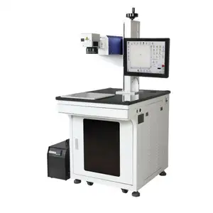 Máquina de impressão a laser voadora, código Qr, metal, gravação, fibra, marca industrial, 60W, equipamento industrial, tela de impressão em cartões de identificação