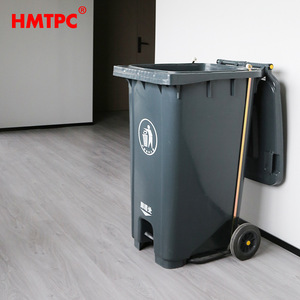 Outdoor Plastic Trash Can 240L Pedal Operated With <b>Wheels</b> Rectangular HDPE <b>Bin</b> For Street And Community Use - Product Image 2