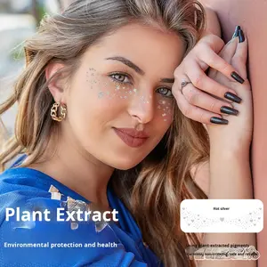 Autocollants temporaires de <span class=keywords><strong>tatouage</strong></span> de tache de rousseur de visage imperméable de feuille d'or populaire pour la fête de concert - Product Image 1