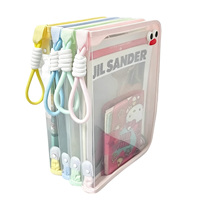 Pochette de classement A4 transparente et colorée avec fermeture éclair, motif yeux de dessin animé Kawaii, avec cordon de transport, pour organiser les papiers de bureau