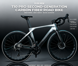 Bicicleta de Carretera de Fibra de Carbono de Segunda Generación T10pro 2026 con Cableado Interno, Manillar Curvo, para Carreras, con Frenos de Disco Hidráulicos RS-2*12 Velocidades y Manillar de Carbono - Product Image 1