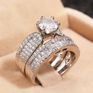 Anello Geometrico Elegante Abbinabile, Stile Lussuoso, Accessorio Romantico per Matrimoni e Feste, per Uso Quotidiano Femminile - Product Image 2