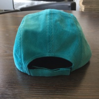 Gorra de béisbol azul personalizada de 5 paneles con cordón de pana, gorra lisa estilo campamento con correa y visera plana desestructurada