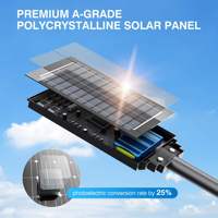 Nouveau lampadaire solaire LED 1000W super lumineux de grande taille avec télécommande, étanche IP67 pour extérieur, 12000 lumens