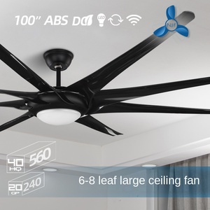 Ventilateur de plafond nordique moderne de 100 pouces Ventilateur de plafond noir de grande taille Ventilateur de plafond de ventilation industriel avec lumière - Product Image 5