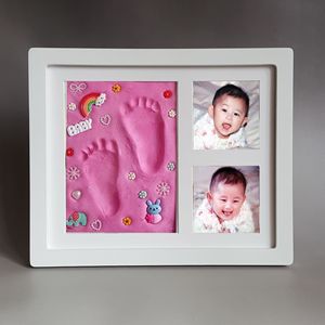 <span class=keywords><strong>Cadre</strong></span> <span class=keywords><strong>photo</strong></span> <span class=keywords><strong>bébé</strong></span> en bois pour empreintes digitales bricolage et kit d'empreintes d'argile écologique pour nouveau-né nouvelle maman - Product Image 4