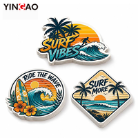 Autocollants personnalisés Yingao pour le surf rétro, découpés, résistants aux UV, en PVC imperméable, pour équipement de surf, planche à roulettes