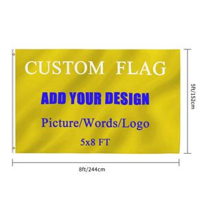 Bandera Nacional Personalizada de Poliéster Ecológico de 150x240cm (5x8 pies) para Exteriores con Doble Costura y Ojales de Latón para Camping - Product Image 2