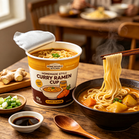 Nouilles Ramen Végétariennes Saveur Curry 200g, Option Instantanée Non Frite, Vente en Gros OEM, Best-seller Asiatique