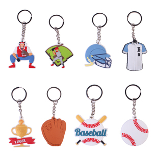 2025 New Pattern Custom Design Stainless Steel Key Buckle Croc Baseball Series Soft PVC Promotional Keychains Carabiners