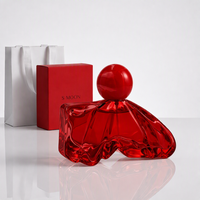 Flacon de parfum en verre à forme unique personnalisée, 50 ml, 100 ml, flacon de parfum pour homme de luxe transparent avec vaporisateur à pompe