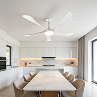 Ventilateur de plafond LED 54 pouces à haut rendement énergétique, ventilateur de plafond BLDC en cuivre pur avec lumière LED et télécommande, vente en gros d'usine