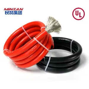 2AWG 4AWG 6AWG 8AWG 10AWG 12AWG 14AWG 16AWG 18AWG fil de silicone rouge noir câble en caoutchouc de silicone flexible résistant à la chaleur