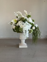 Boule de fleurs artificielles en soie orange et bleue, faite à la main, 30cm-80cm, style bohème, centre de table pour décoration de mariage et de fête
