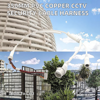 Câble de caméra CCTV de haute qualité, conducteur en cuivre étamé isolé en PVC de 350 mm, gaine en aluminium, indice de protection IP67, connecteur RJ45/DC JACK