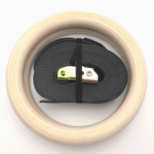 <span class=keywords><strong>Anneaux</strong></span> de gymnastique en bois avec sangles réglables - Product Image 2
