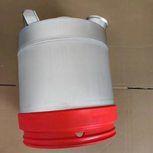 Récipient <span class=keywords><strong>de</strong></span> nettoyage en acier inoxydable à fond en caoutchouc rouge 10L avec 2 raccords échangeables contre <span class=keywords><strong>de</strong></span> la bière - Product Image 2