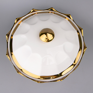 Bol à Halwa et Friandises Motif Doré Pot en Céramique Nordique à Deux Anses <span class=keywords><strong>Cocotte</strong></span> en Céramique Chauffage au Feu Faitout à Soupe Casseroles pour la Cuisson - Product Image 4