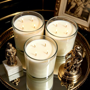 Bougie parfumée multi-mèches dans un bocal en verre transparent, cire de soja naturelle, sans fumée, pour la décoration de la maison - Product Image 1