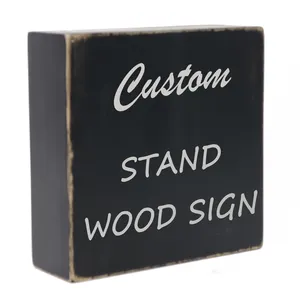 Boîte à citations en bois personnalisée avec support en bois panneau d'affichage de table décor rustique