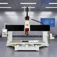 Fresadora CNC Vertical de 5 Ejes ATC, Router CNC para Escultura 3D y Trabajos en Madera, Router CNC de 5 Ejes con Cabezal Oscilante